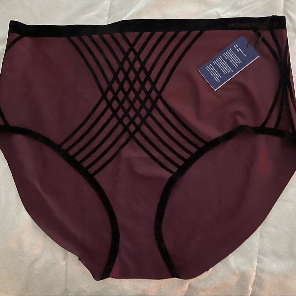 Honeylove Silhouette Black and Purple Panties Size 3X